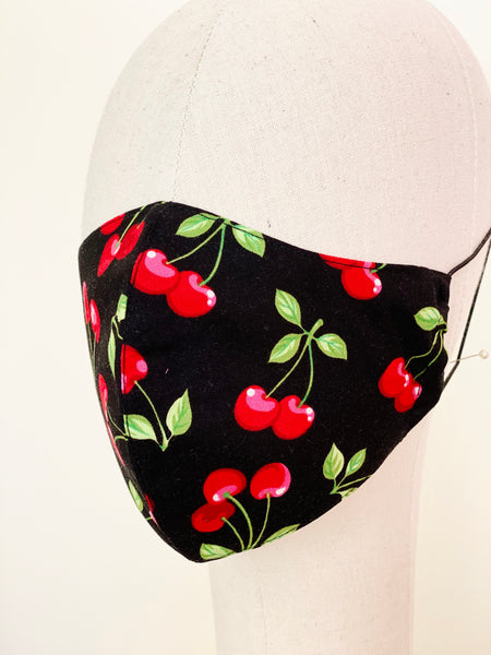 Delicious Cherry Print Cotton Face Mask Cover