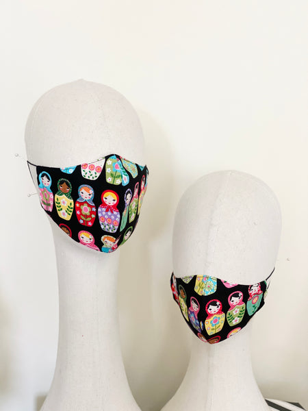 Novelty Russian Dolls Print Cotton Face Cover