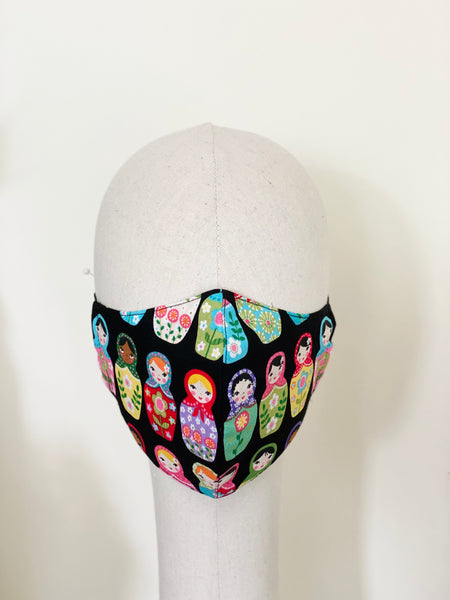 Novelty Russian Dolls Print Cotton Face Cover