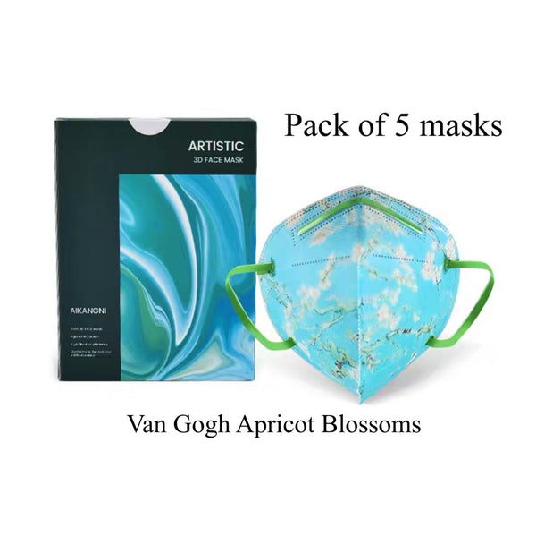 Pack of 5 Van Gogh Apricot Blossoms 3D Face Mask Limited Edition