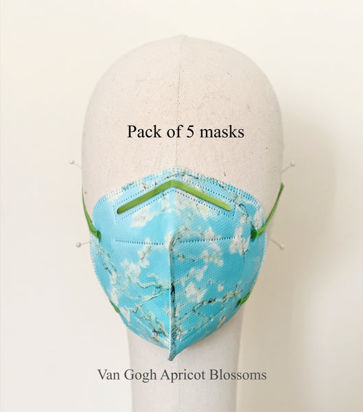 Pack of 5 Van Gogh Apricot Blossoms 3D Face Mask Limited Edition