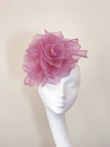 Lila Soft Pink Rose Flower Fascinator