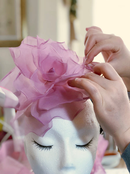 Lila Soft Pink Rose Flower Fascinator